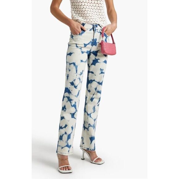 Alice & Olivia High Rise Straight Leg Jeans - Picture 1 of 9
